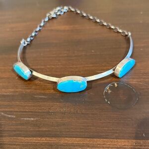 3 stone sterling turquoise choker by Alfred Martinez